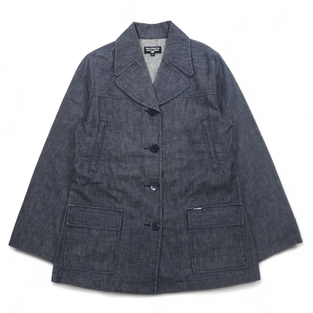 POLO JEANS CO. RALPH LAUREN 90s Denim Marine Coat Coverall L Indigo Blue
