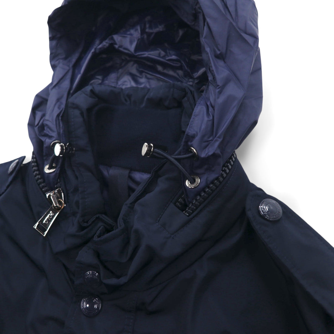 Polo Ralph Lauren ミリタリー M-65 フィールドジャケット M ネイビー ドローコード フード収納 ダブルジップ