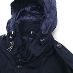 Polo Ralph Lauren ミリタリー M-65 フィールドジャケット M ネイビー ドローコード フード収納 ダブルジップ