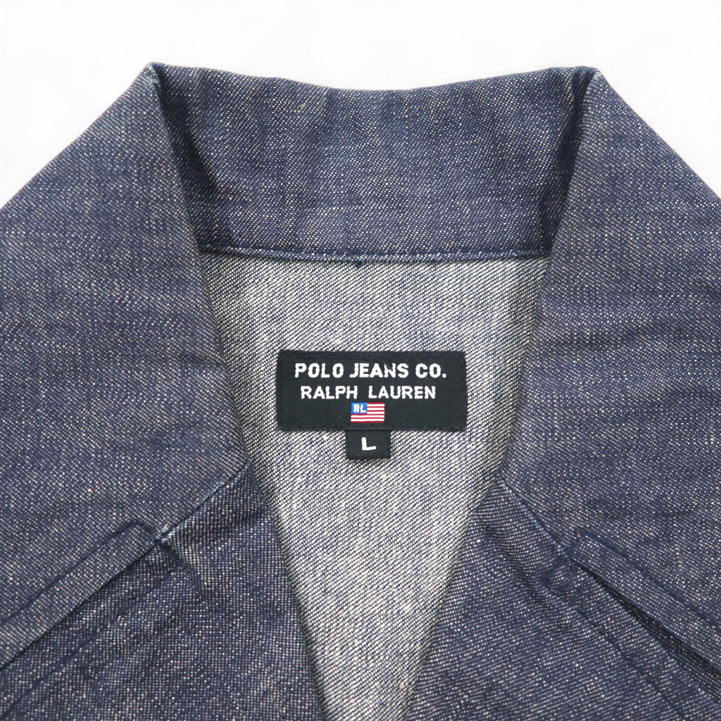 POLO JEANS CO. RALPH LAUREN 90s Denim Marine Coat Coverall L Indigo Blue