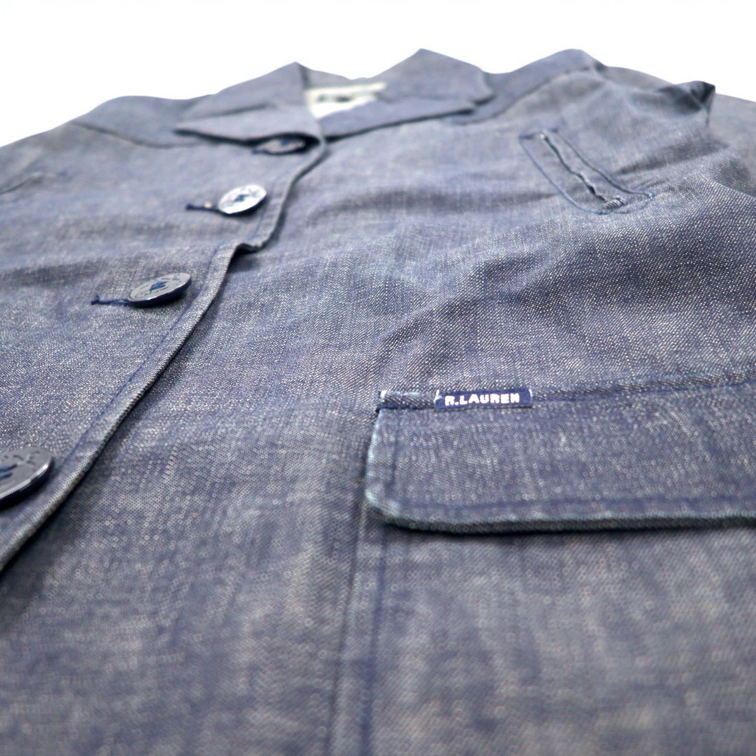 POLO JEANS CO. RALPH LAUREN 90s Denim Marine Coat Coverall L Indigo Blue
