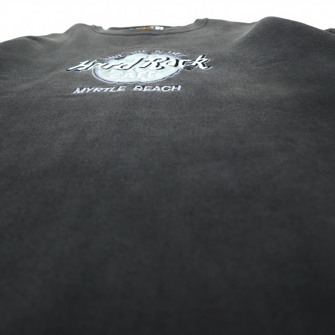 Hard Rock CAFE 90s USA Made Sweatshirt XL Black Cotton Logo Embroidery MYRTLE BEACH