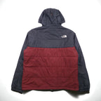THE NORTH FACE Primaloft Padded Hoodie Jacket, Size L, Gray/Bordeaux Two-Tone Nylon