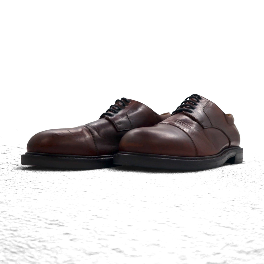 JOHNSTON &amp; MURPHY Italian made straight tip dress shoes, 26cm, brown leather, 20-2028 11625