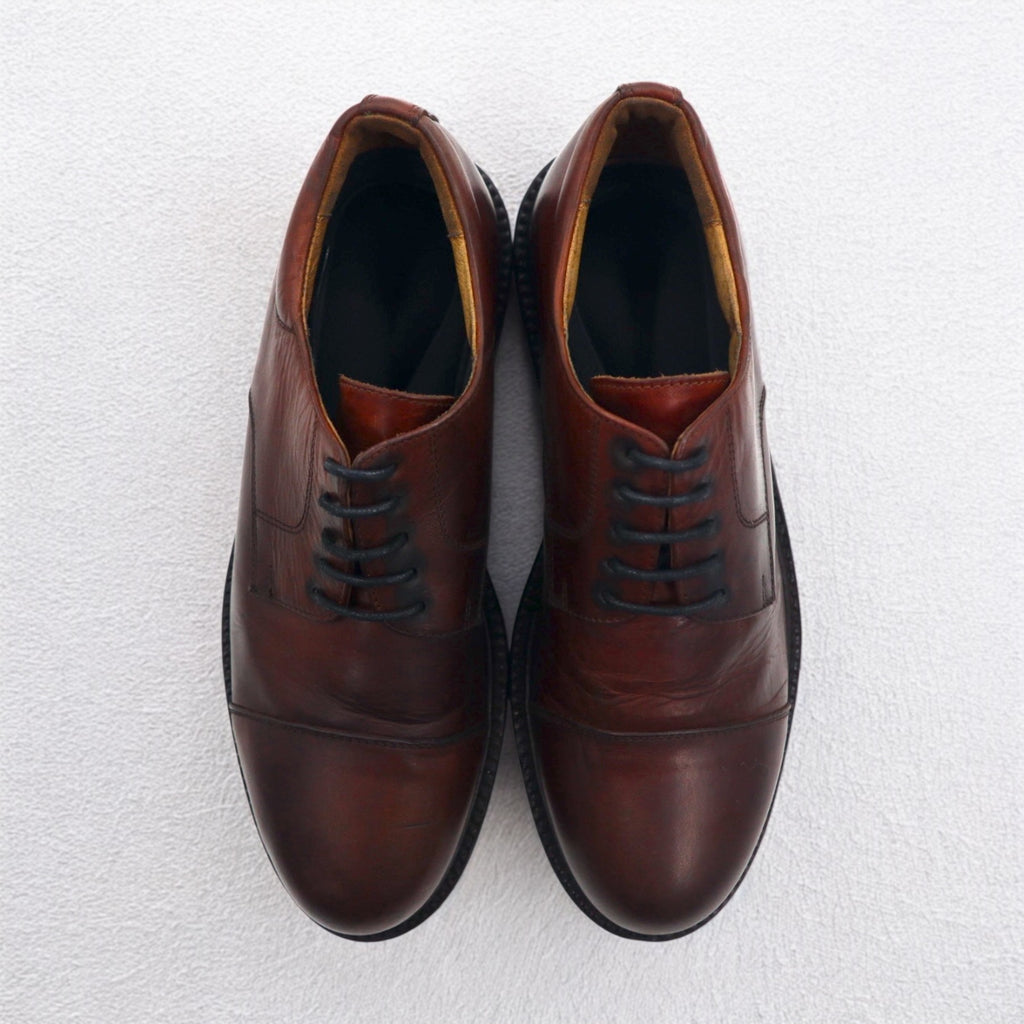 JOHNSTON &amp; MURPHY Italian made straight tip dress shoes, 26cm, brown leather, 20-2028 11625