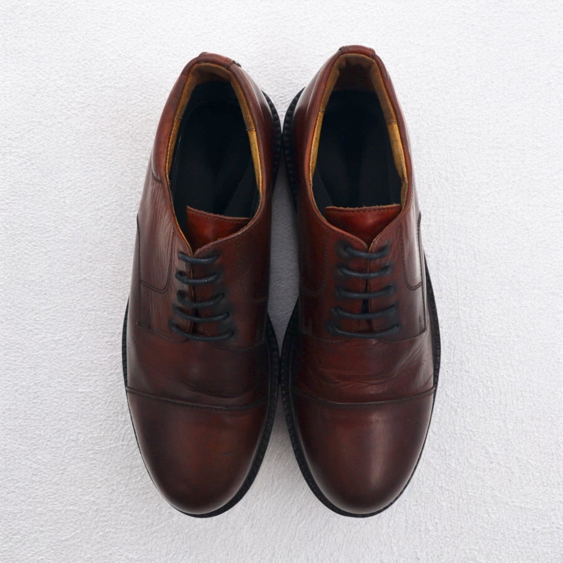 JOHNSTON &amp; MURPHY Italian made straight tip dress shoes, 26cm, brown leather, 20-2028 11625