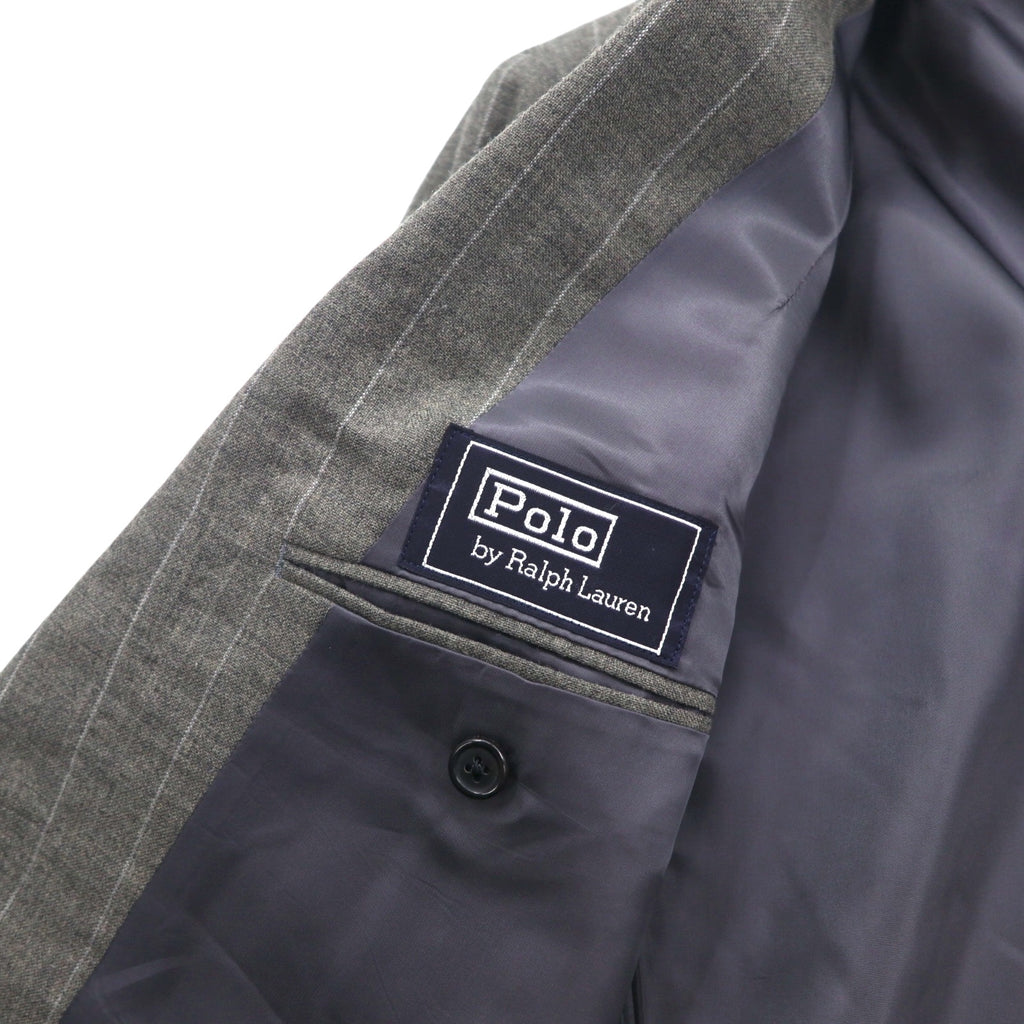 Polo by Ralph Lauren 90年代 3ピース スーツ セットアップ L グレー ストライプ ウール 日本製