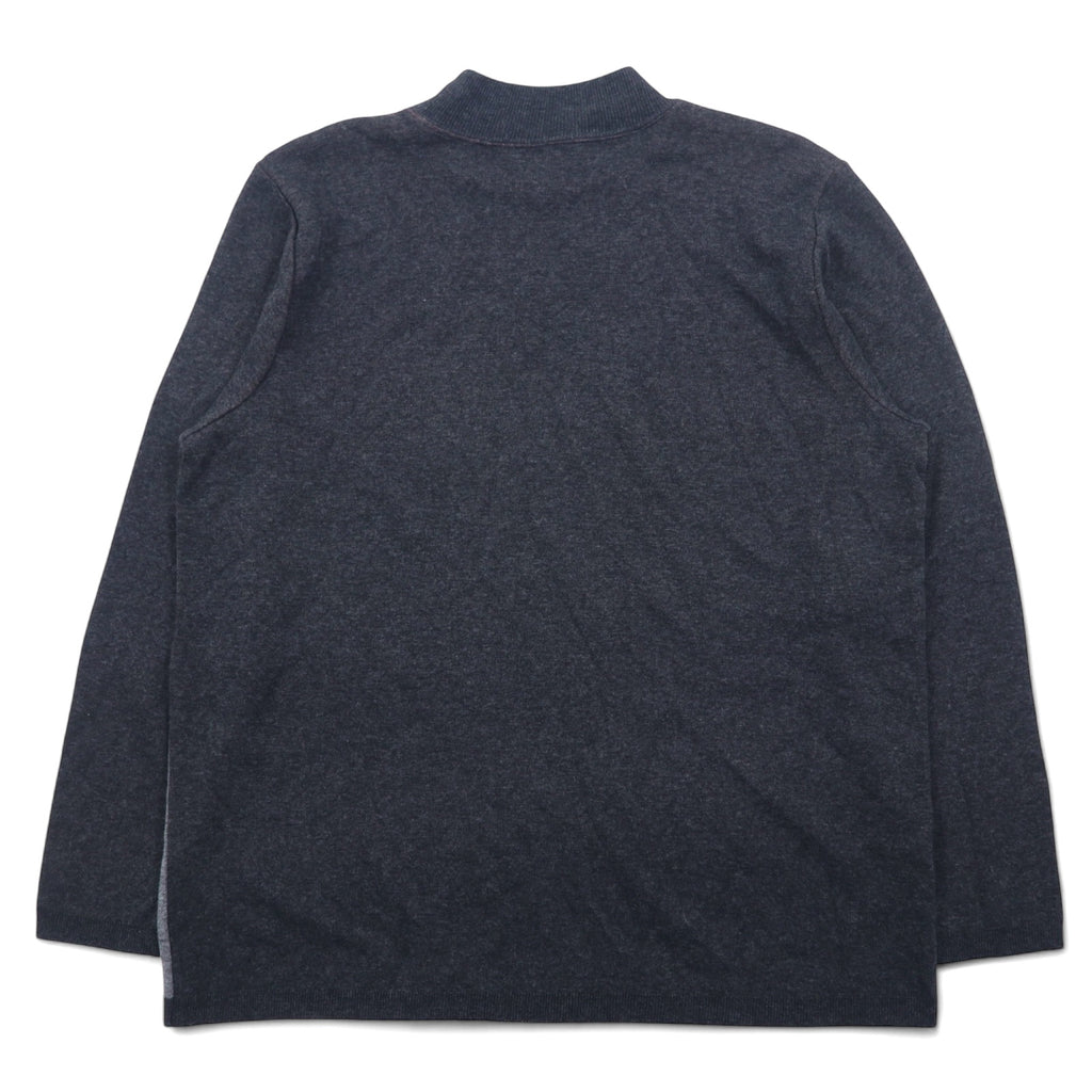 USA製 90年代 ALFRED DUNNER モックネック アクリルニット セーター L グレー アクリル カラーブロック