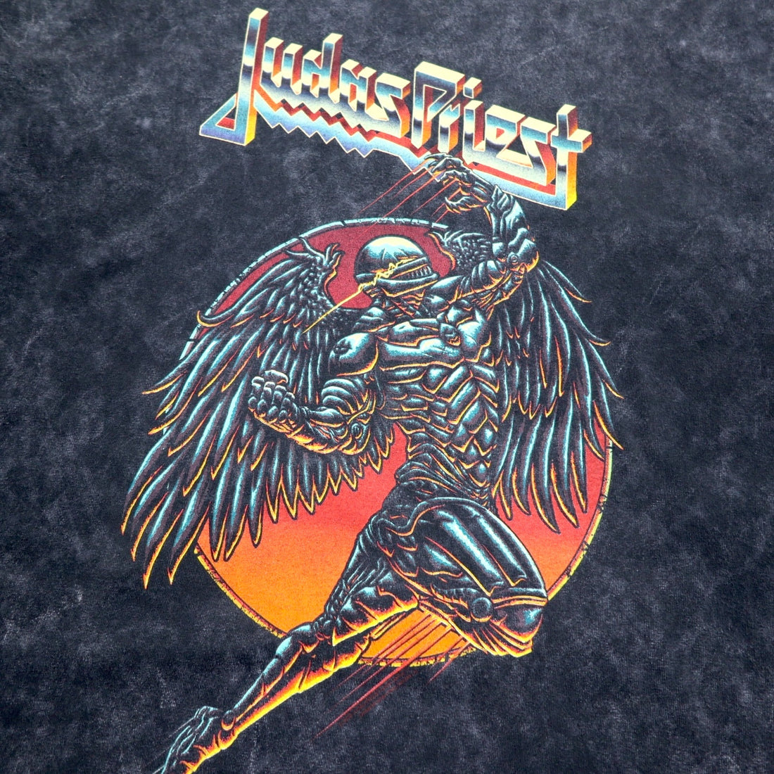 Judas Priest Heavy Metal Band T-Shirt Band TL Black Vintage Finish GLOBAL Made in Honduras