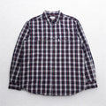 carhartt RELAXED FIT button-down flannel shirt L gray check chest pocket 102214 412