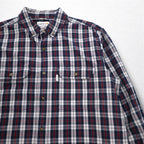 carhartt RELAXED FIT button-down flannel shirt L gray check chest pocket 102214 412