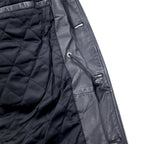 SHABANY Leather Jacket Car Coat L Black Cowhide Leather Drawstring Quilted Liner