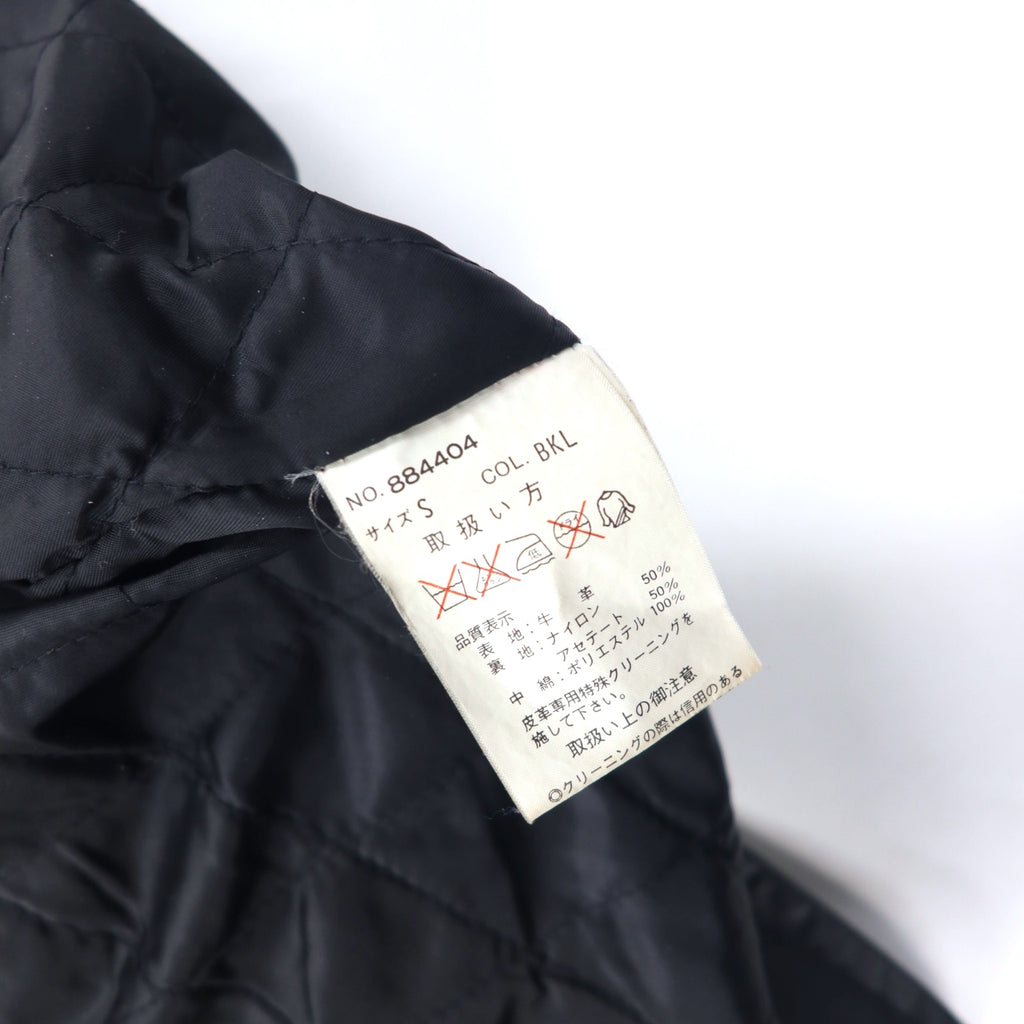 SHABANY Leather Jacket Car Coat L Black Cowhide Leather Drawstring Quilted Liner