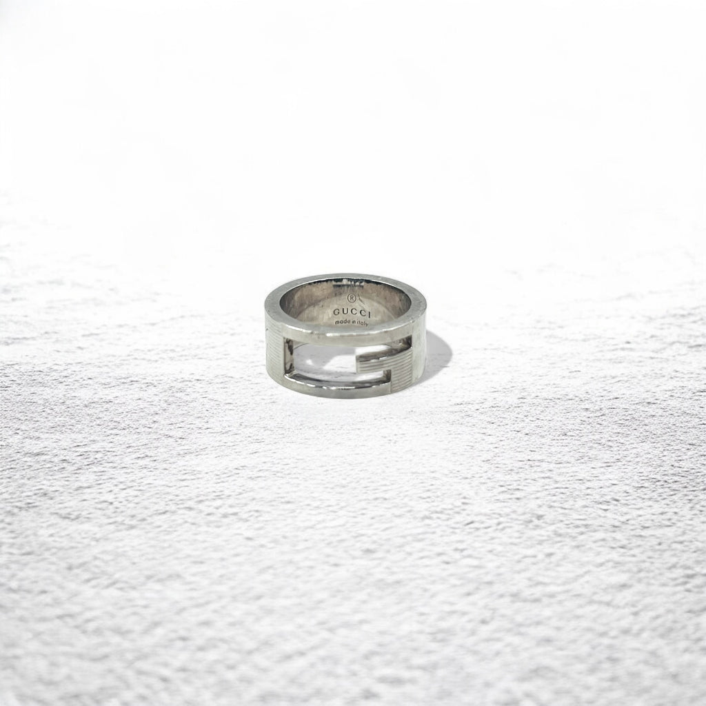 GUCCI Made in Italy G Mark G Ring Pinky Ring Size 6 Silver Ag925