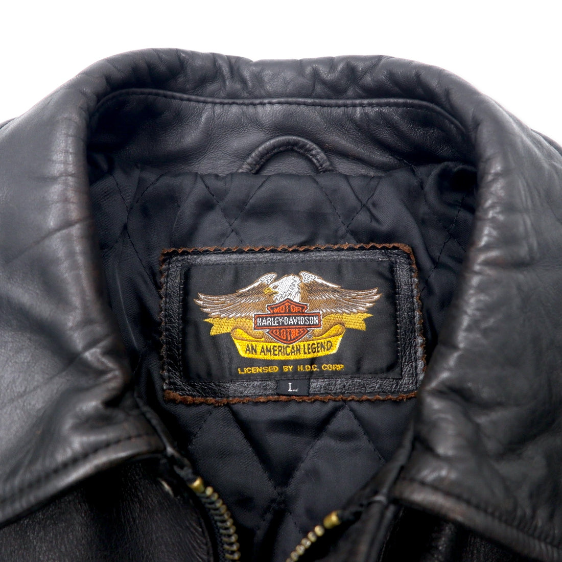 HARLEY DAVIDSON Rider's Jacket Leather Jacket L Black Cowhide Quilted Liner 94HT99