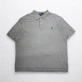 Polo by Ralph Lauren 90s Polo Shirt 3XL BIG Big Size Grey Cotton Pique Small Pony Embroidery Unused