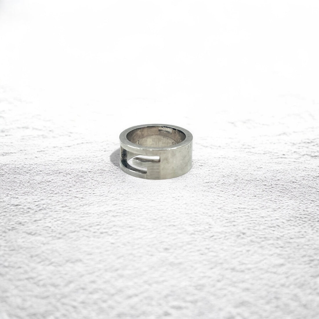 GUCCI Made in Italy G Mark G Ring Pinky Ring Size 6 Silver Ag925