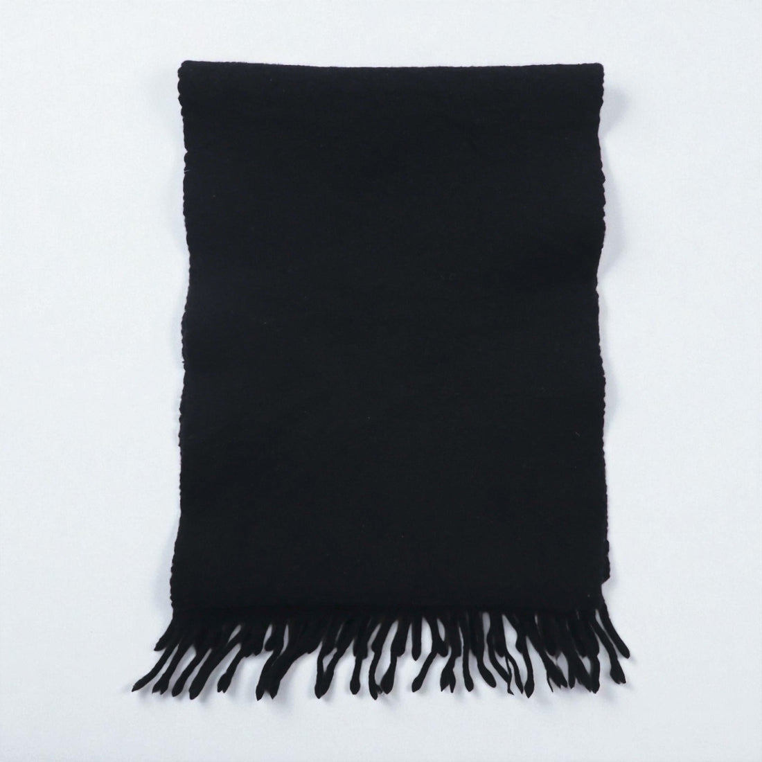 Polo Ralph Lauren 90s Lambswool Fringe Scarf with Small Pony Embroidery, Made in Scotland