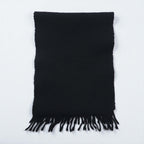 Polo Ralph Lauren 90s Lambswool Fringe Scarf with Small Pony Embroidery, Made in Scotland