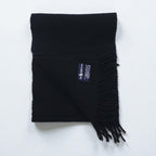 Polo Ralph Lauren 90s Lambswool Fringe Scarf with Small Pony Embroidery, Made in Scotland