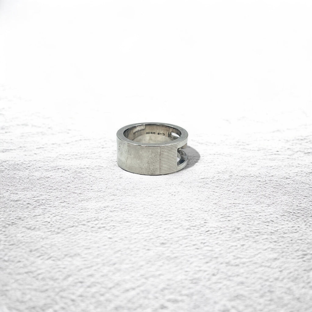 GUCCI Made in Italy G Mark G Ring Pinky Ring Size 6 Silver Ag925