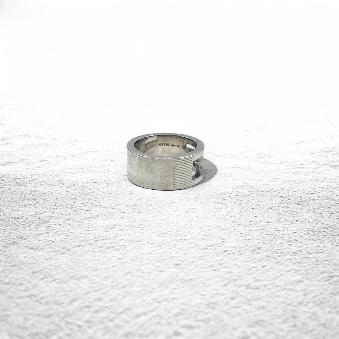 GUCCI Made in Italy G Mark G Ring Pinky Ring Size 6 Silver Ag925