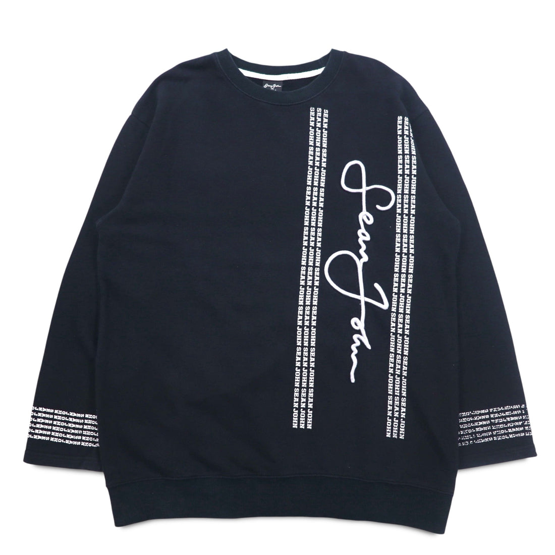 Sean John 90s Crew Neck Sweatshirt XL Black Cotton