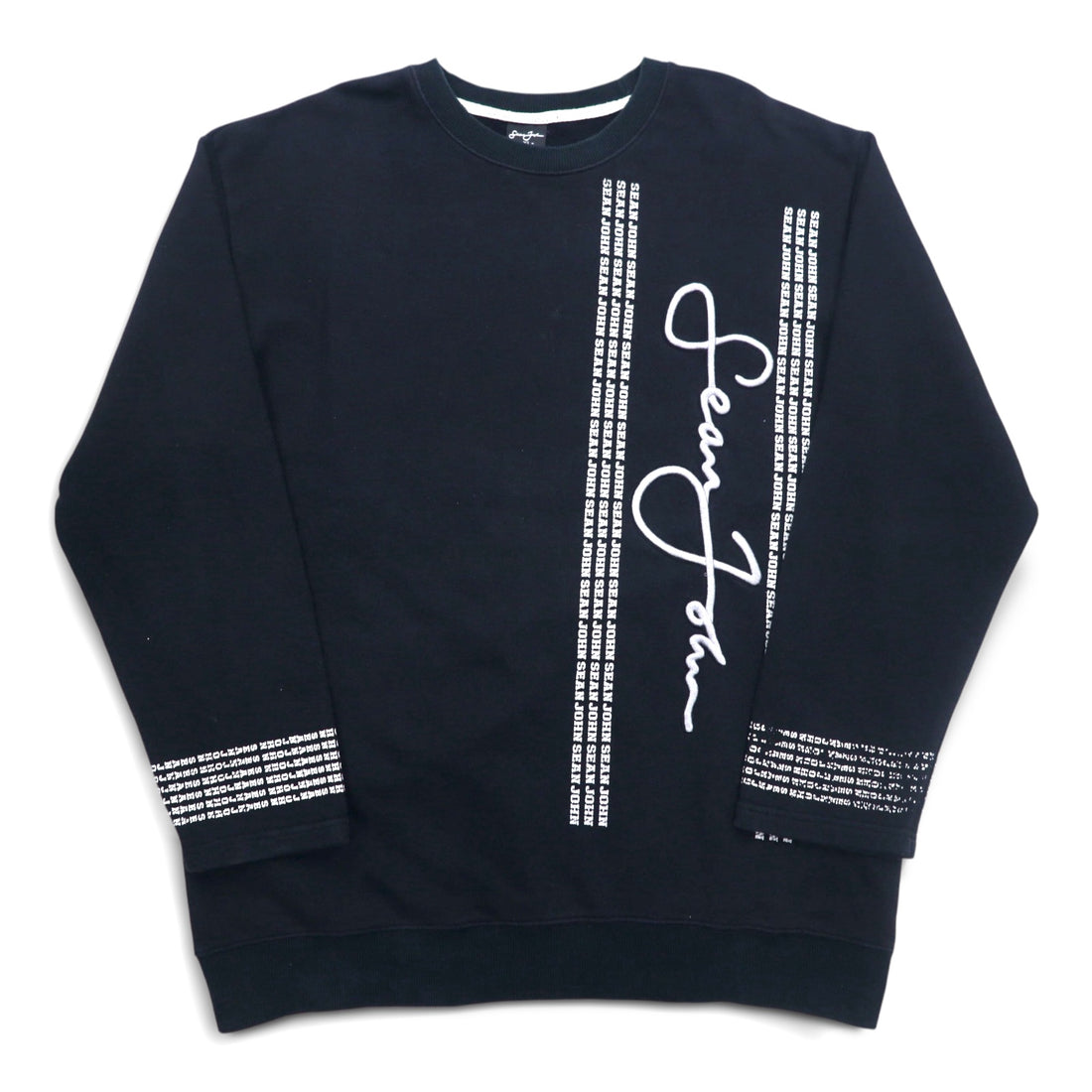 Sean John 90s Crew Neck Sweatshirt XL Black Cotton