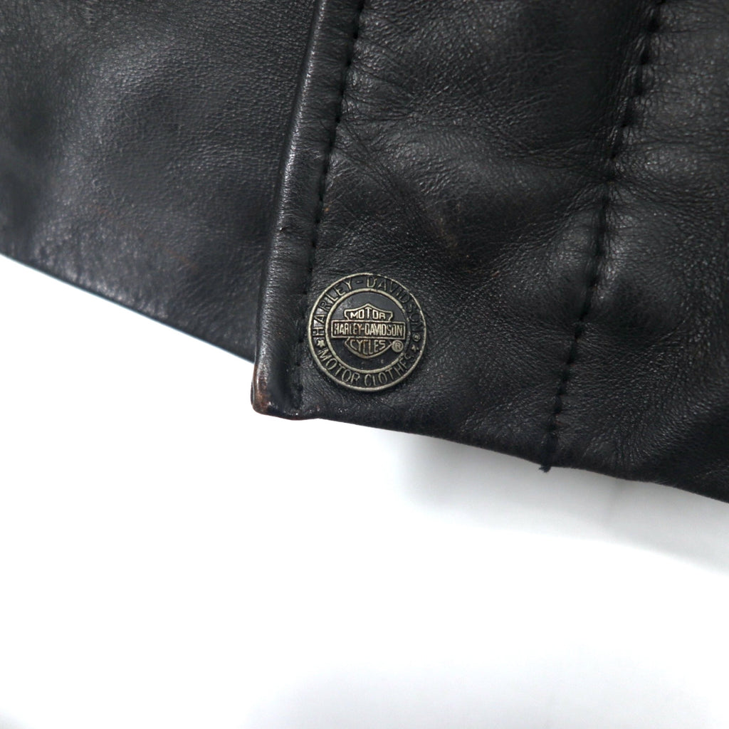 HARLEY DAVIDSON Rider's Jacket Leather Jacket L Black Cowhide Quilted Liner 94HT99
