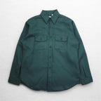FIVE BROTHER 90s USA made twill work shirt L khaki polyester cotton ACWA UNION MADE
