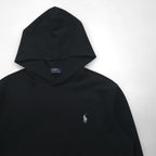 Polo Ralph Lauren プルオーバー パーカー S ブラック スモールポニー ロゴ 刺繡 カンガルーポケット