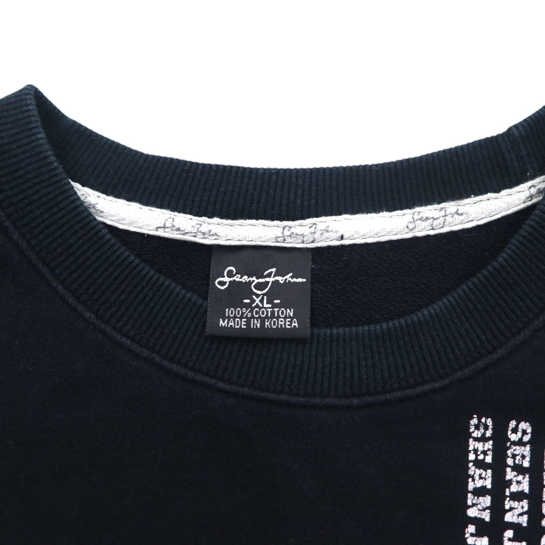 Sean John 90s Crew Neck Sweatshirt XL Black Cotton