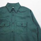FIVE BROTHER 90s USA made twill work shirt L khaki polyester cotton ACWA UNION MADE