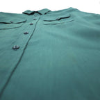 FIVE BROTHER 90s USA made twill work shirt L khaki polyester cotton ACWA UNION MADE