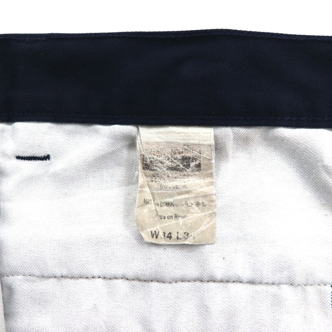 DOCKERS (Levi's) 2-Puck Wide Work Chino Pants, Size L, Navy Cotton