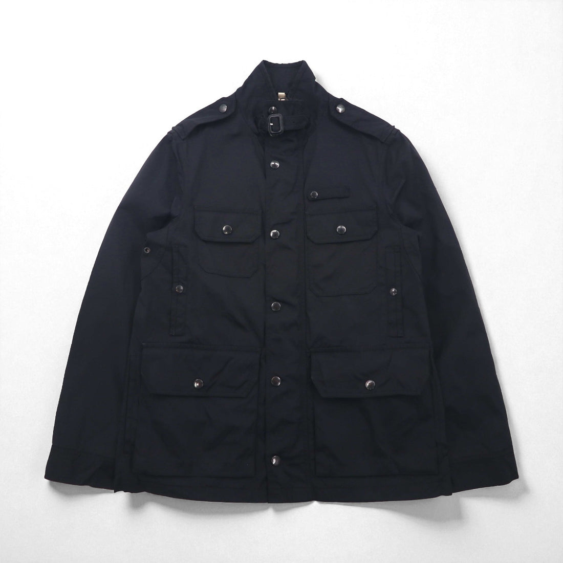 BURBERRY ミリタリー M-65 フィールドジャケット M マルチ ユーティリティポケット 現行タグ 裏地ノバチェック チンストラップ THTHAGAR503NON