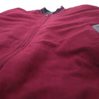 90s UNITED FACE Leather Sleeve Rib Line Stadium Jacket M Bordeaux Black Wool Leather