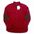 RALPH LAUREN Flannel Shirt XL Red Check Leather Elbow Patch Flap Pocket Unused