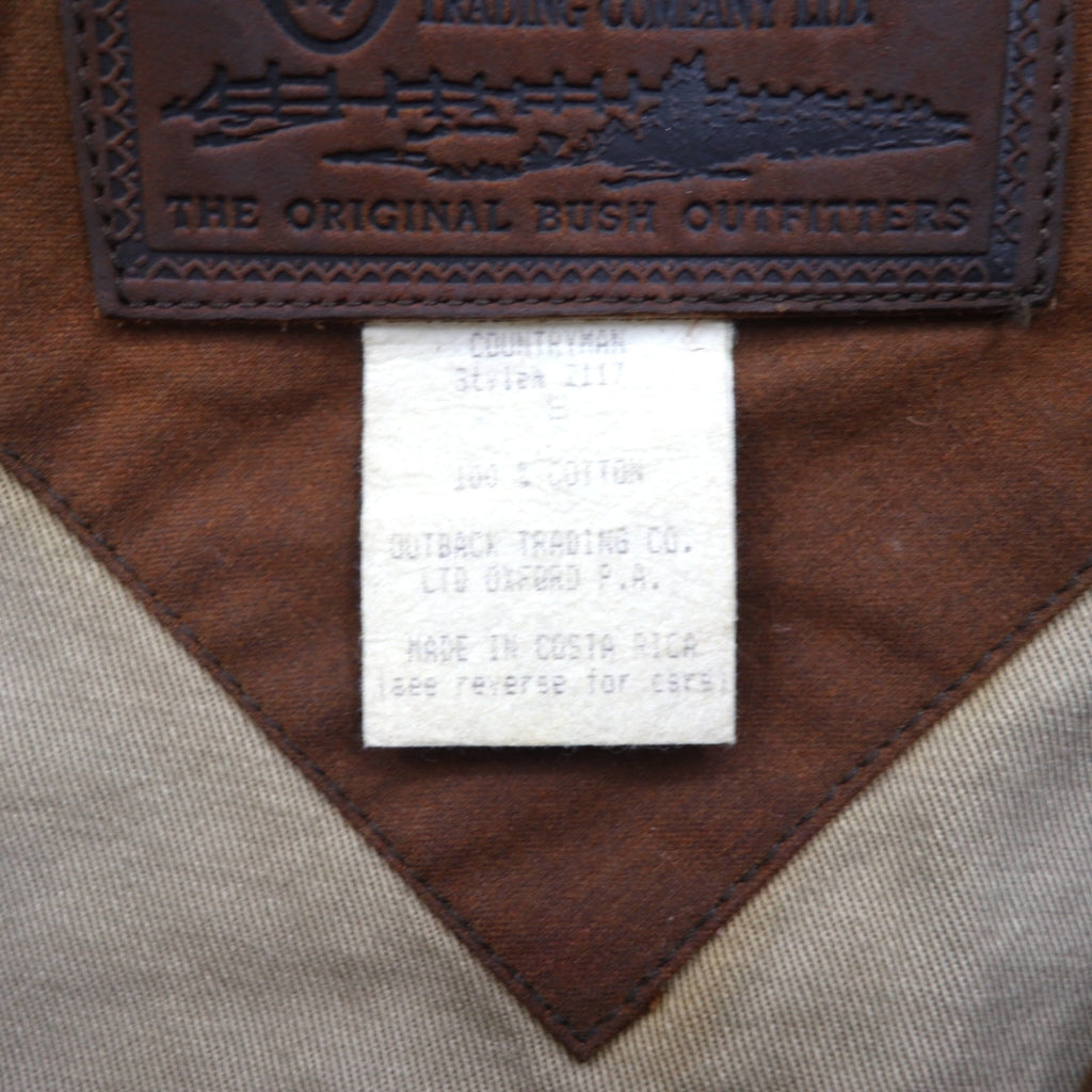 OUTBACK Oiled Hunting Jacket, Size L, Brown, Leather Collar, with Cape, Country Man