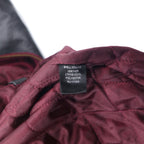 90s UNITED FACE Leather Sleeve Rib Line Stadium Jacket M Bordeaux Black Wool Leather