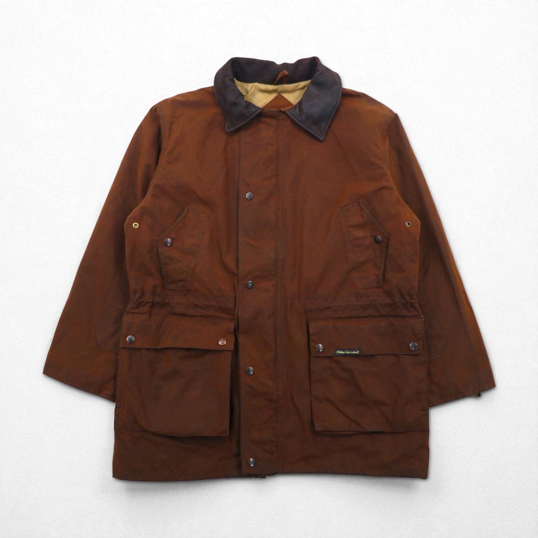 OUTBACK Oiled Hunting Jacket, Size L, Brown, Leather Collar, with Cape, Country Man