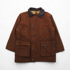 OUTBACK Oiled Hunting Jacket, Size L, Brown, Leather Collar, with Cape, Country Man