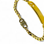 CELINE Vintage Kihei Chain Bracelet Gold Triomphe ID Plate Made in Italy