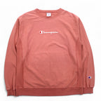 Champion Reverse Weave T-SHIRT Sweatshirt M Pink Script Logo Embroidery C8-P404