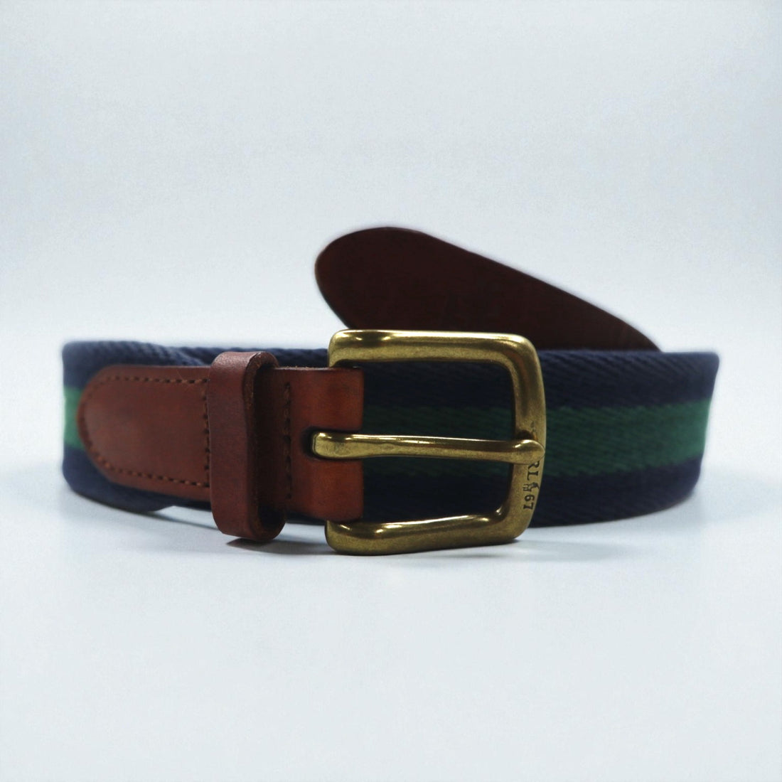 Polo Ralph Lauren ウェブベルト ネイビー コットン キャンバス レザー 真鍮 ゴールド バックル