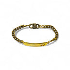 CELINE Vintage Kihei Chain Bracelet Gold Triomphe ID Plate Made in Italy