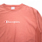 Champion Reverse Weave T-SHIRT Sweatshirt M Pink Script Logo Embroidery C8-P404