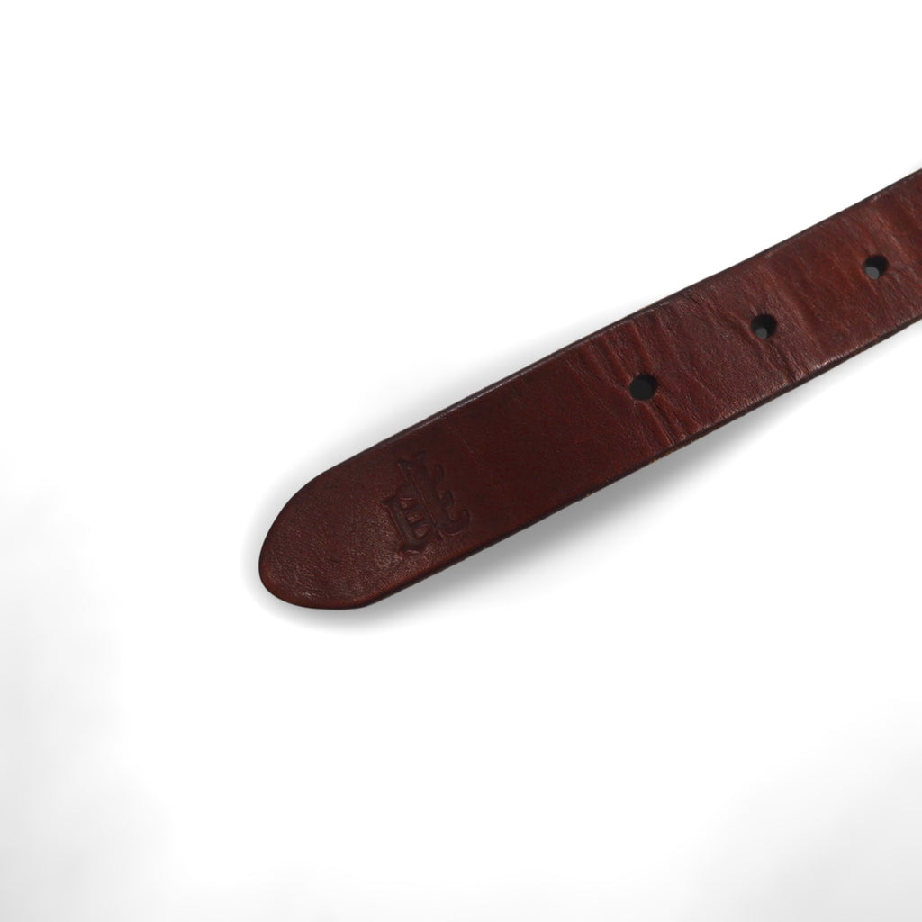 Polo Ralph Lauren Web Belt in Navy Cotton Canvas and Leather with a Brass Gold Buckle