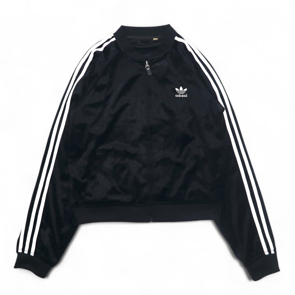 adidas 90年代 ATP型 ベロア トラックジャケット ジャージ L ブラック トレフォイルロゴ 3ストライプ