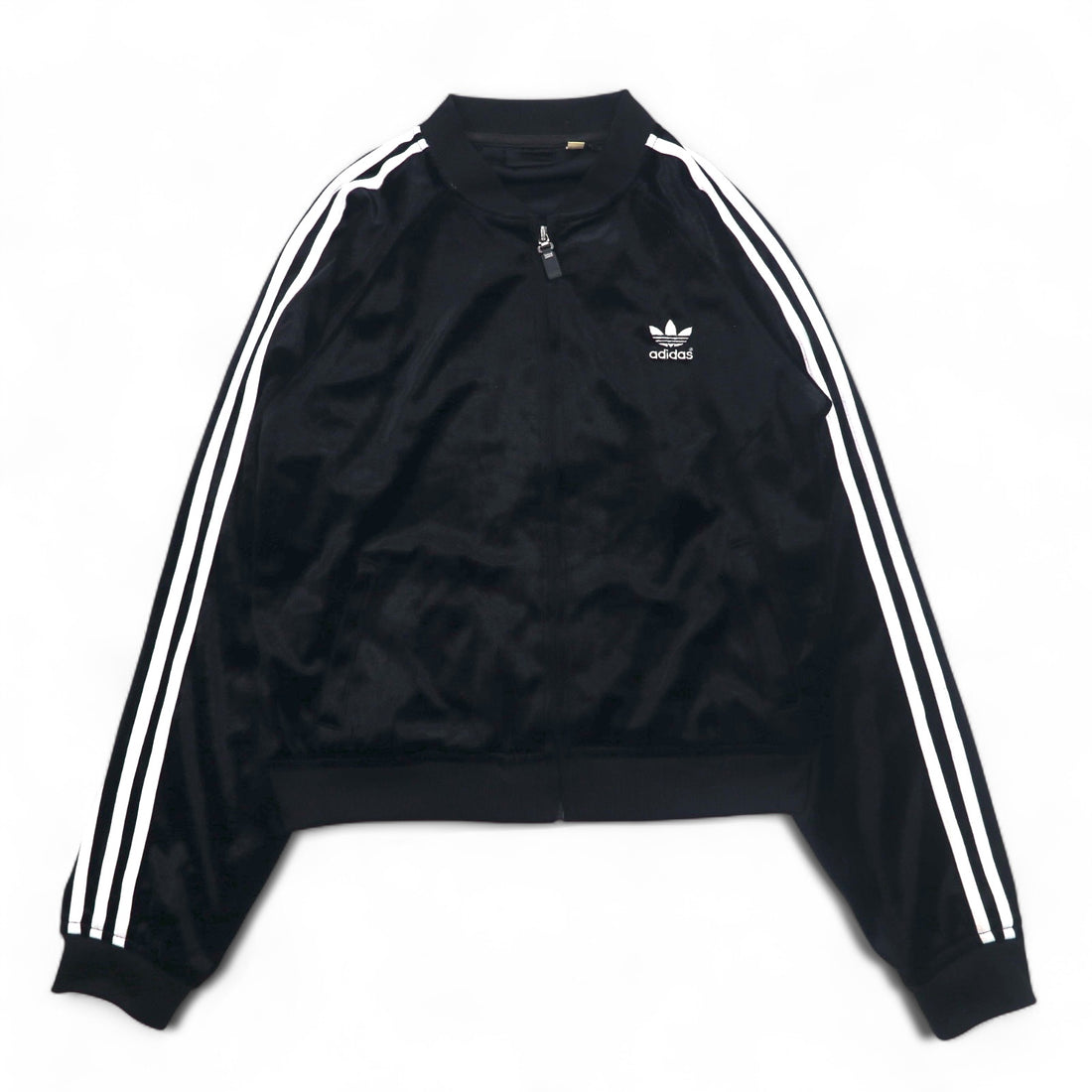adidas 90年代 ATP型 ベロア トラックジャケット ジャージ L ブラック トレフォイルロゴ 3ストライプ